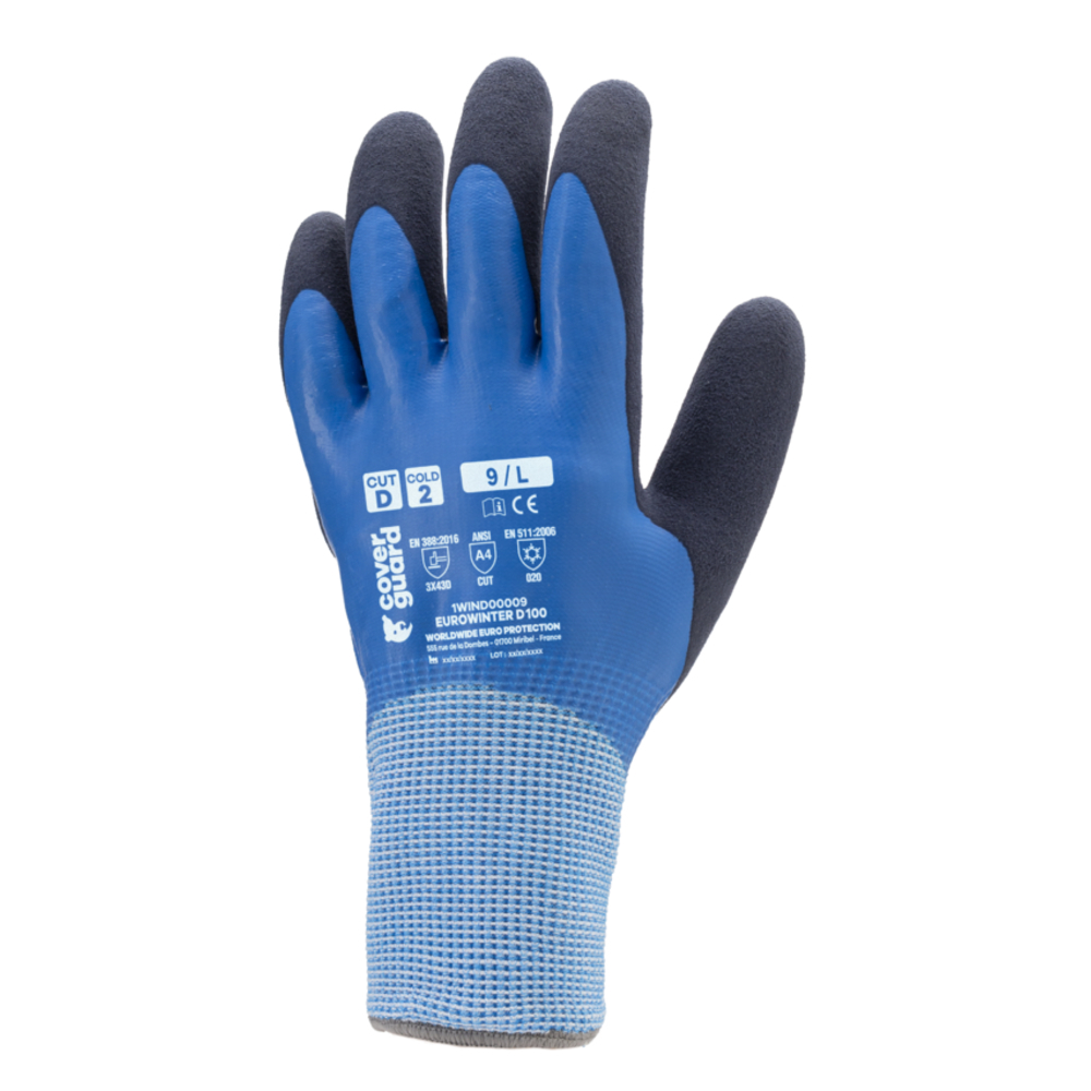 Gant EUROWINTER D100 Jauge 13 bleu - COVERGUARD - 1WIND0