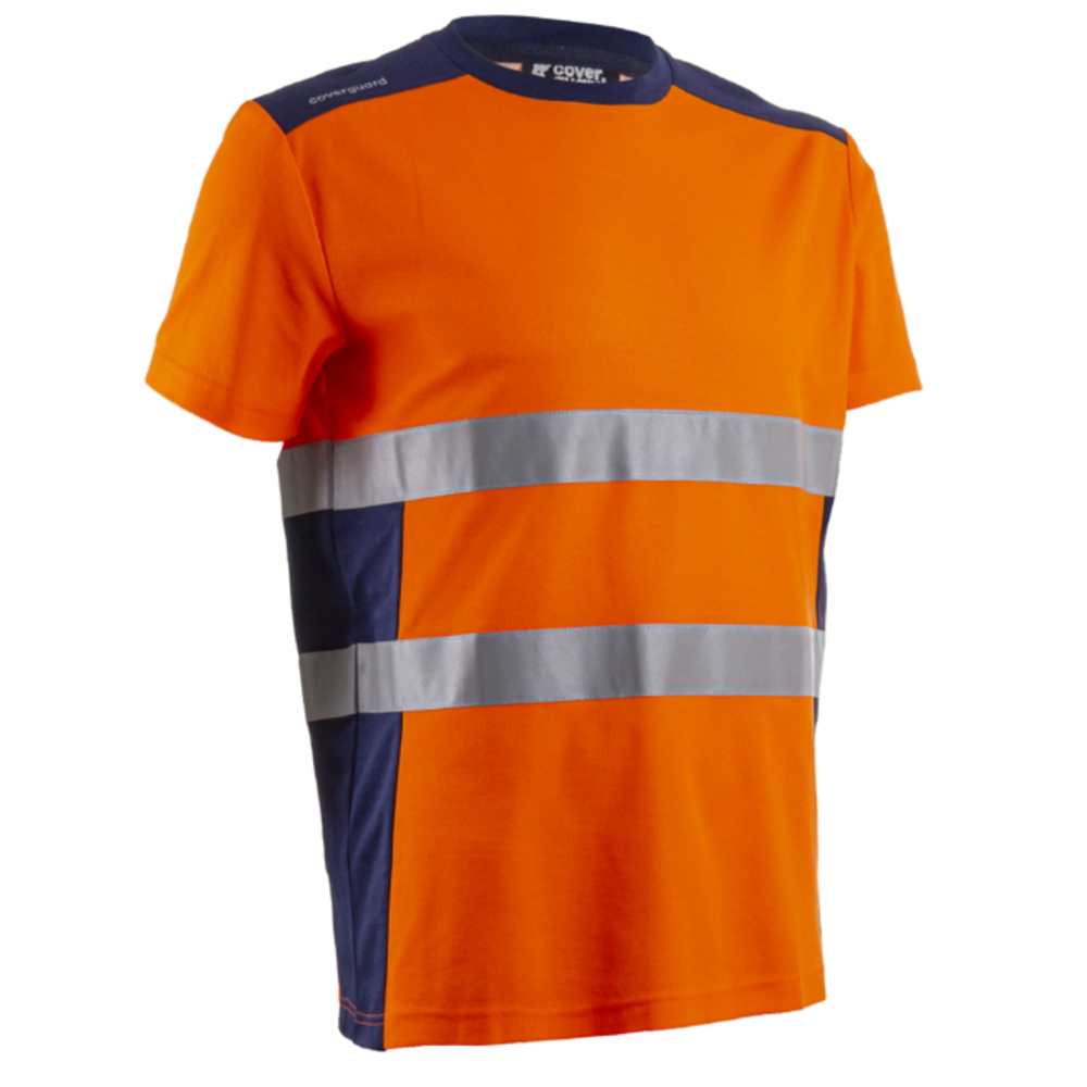 T-shirt manches courtes NEKKI bleu marine/orange - COVERGUARD - 5NEK170