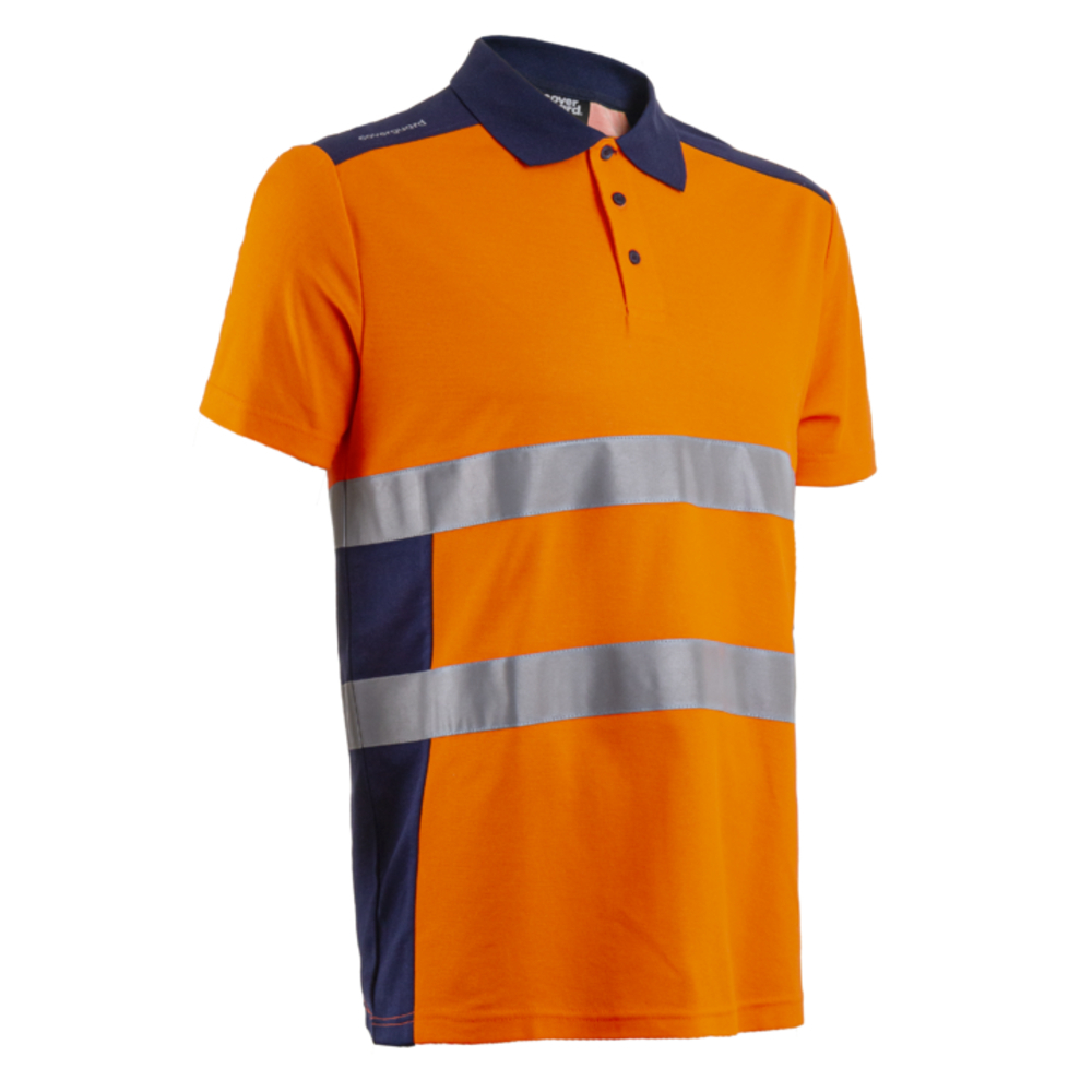 Polo manches courtes OKI bleu marine/orange - COVERGUARD - 5OKI170