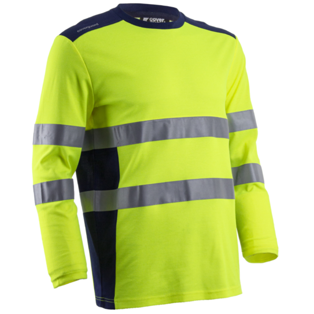 T-shirt manches longues RIKKA bleu marine/jaune - COVERGUARD - 5RIK160