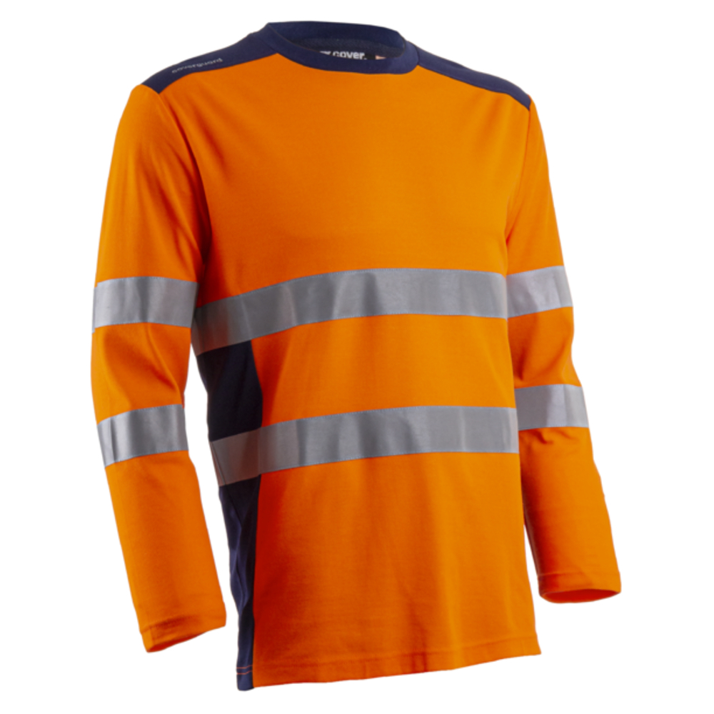 T-shirt manches longues RIKKA bleu marine/orange - COVERGUARD - 5RIK170