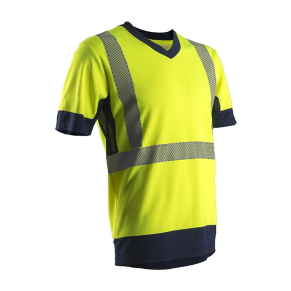 T-shirt manches courtes KOMO bleu marine/jaune - COVERGUARD - 7KOMY