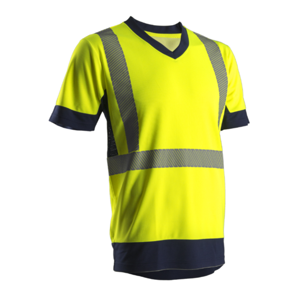T-shirt manches courtes KYRIO bleu marine/jaune - COVERGUARD - 7KYRY