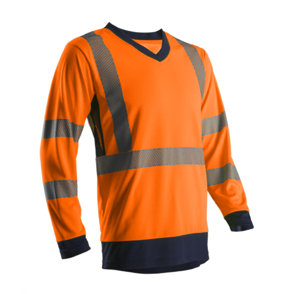 T-shirt manches longues SUNO bleu marine/orange - COVERGUARD - 7SUNO