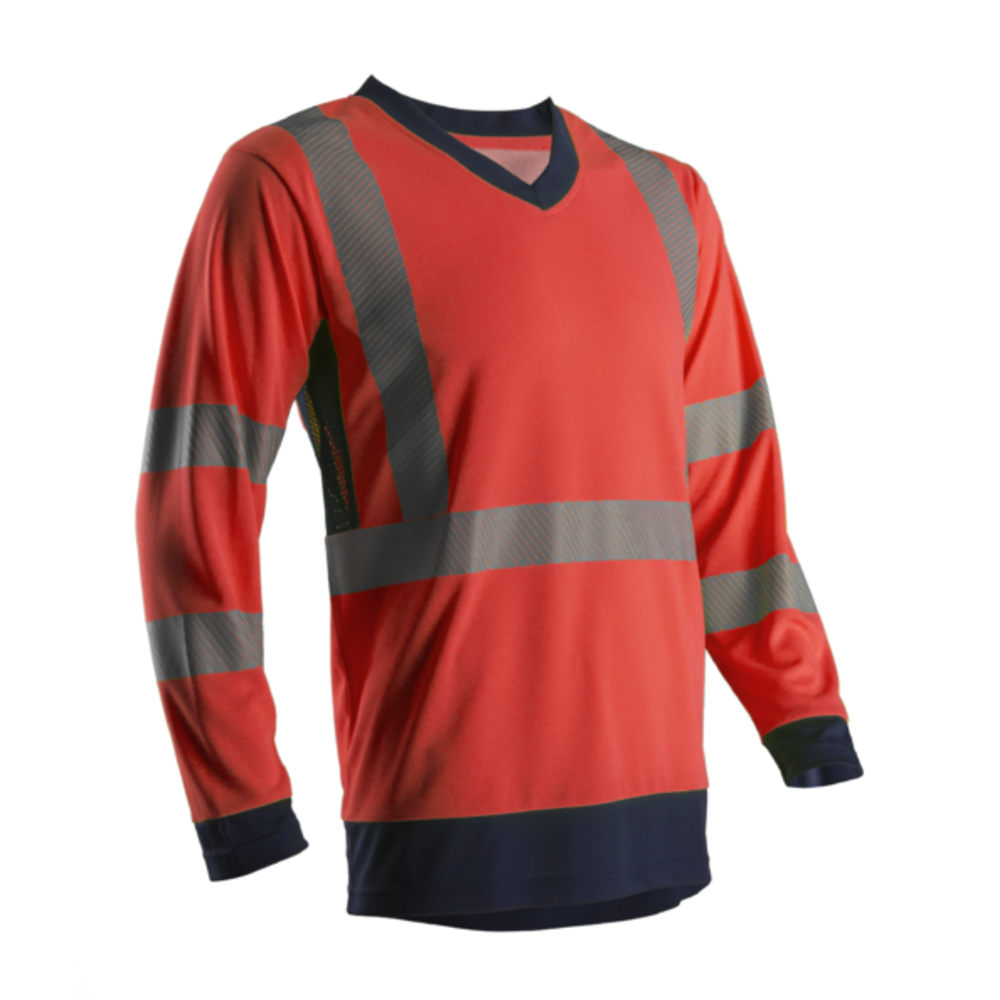 T-shirt manches longues SUNO bleu marine/rouge - COVERGUARD - 7SUNR