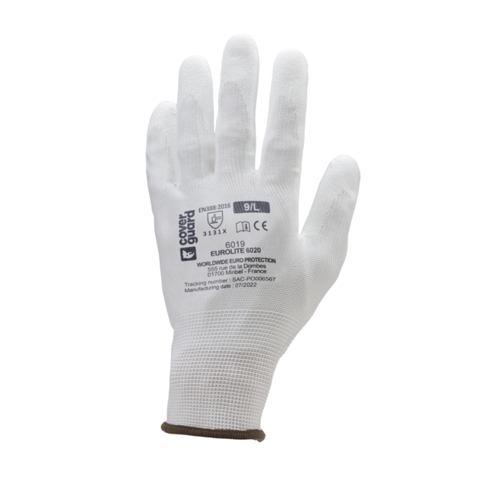 Gant EUROLITE 6020 Jauge 13 blanc - COVERGUARD - MO6020