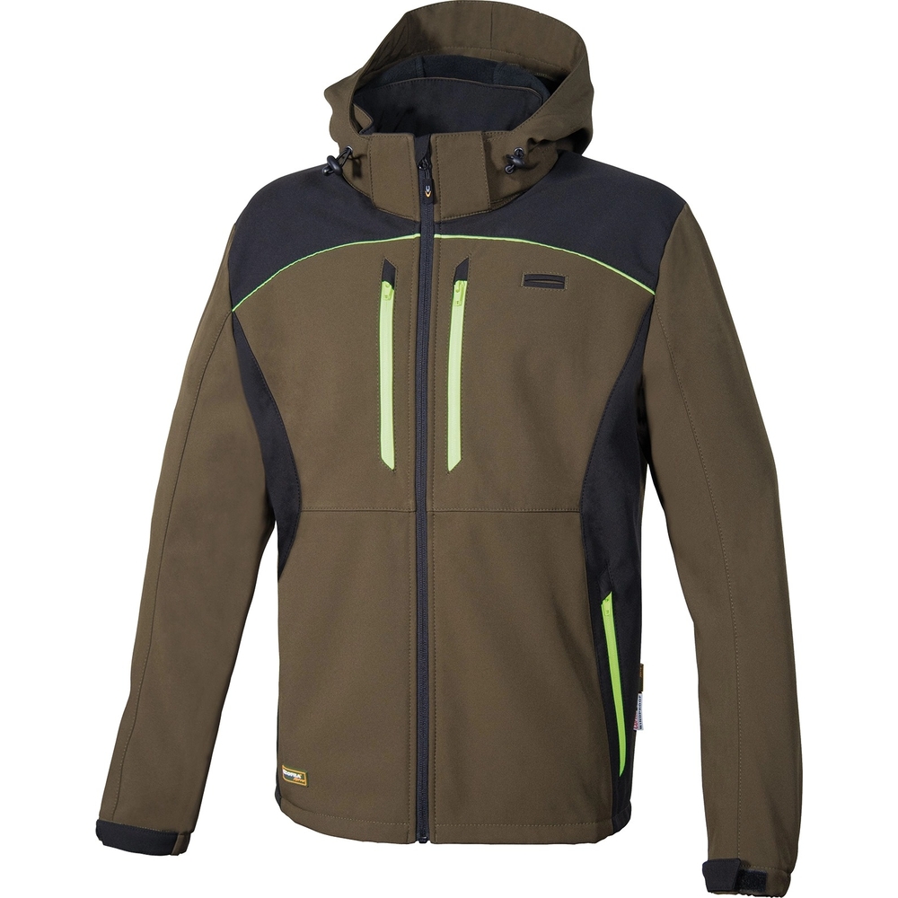 Veste Softshell KLARBO taupe/noir/vert citron - Taille standard - COFRA - V552-0-05