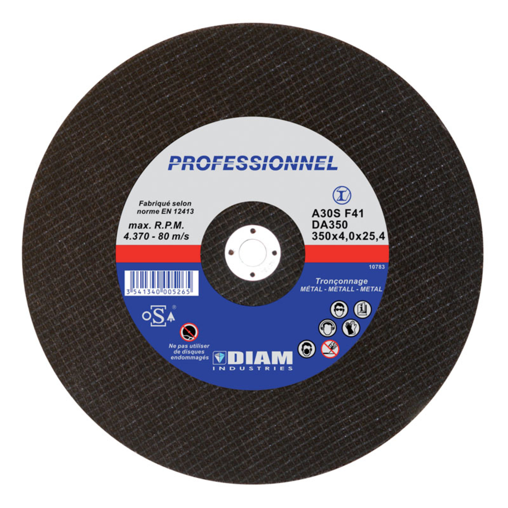 DISQUE ABRASIF ACIER Ø350 X 4 X 20 DIAM INDUSTRIE - DA350/20