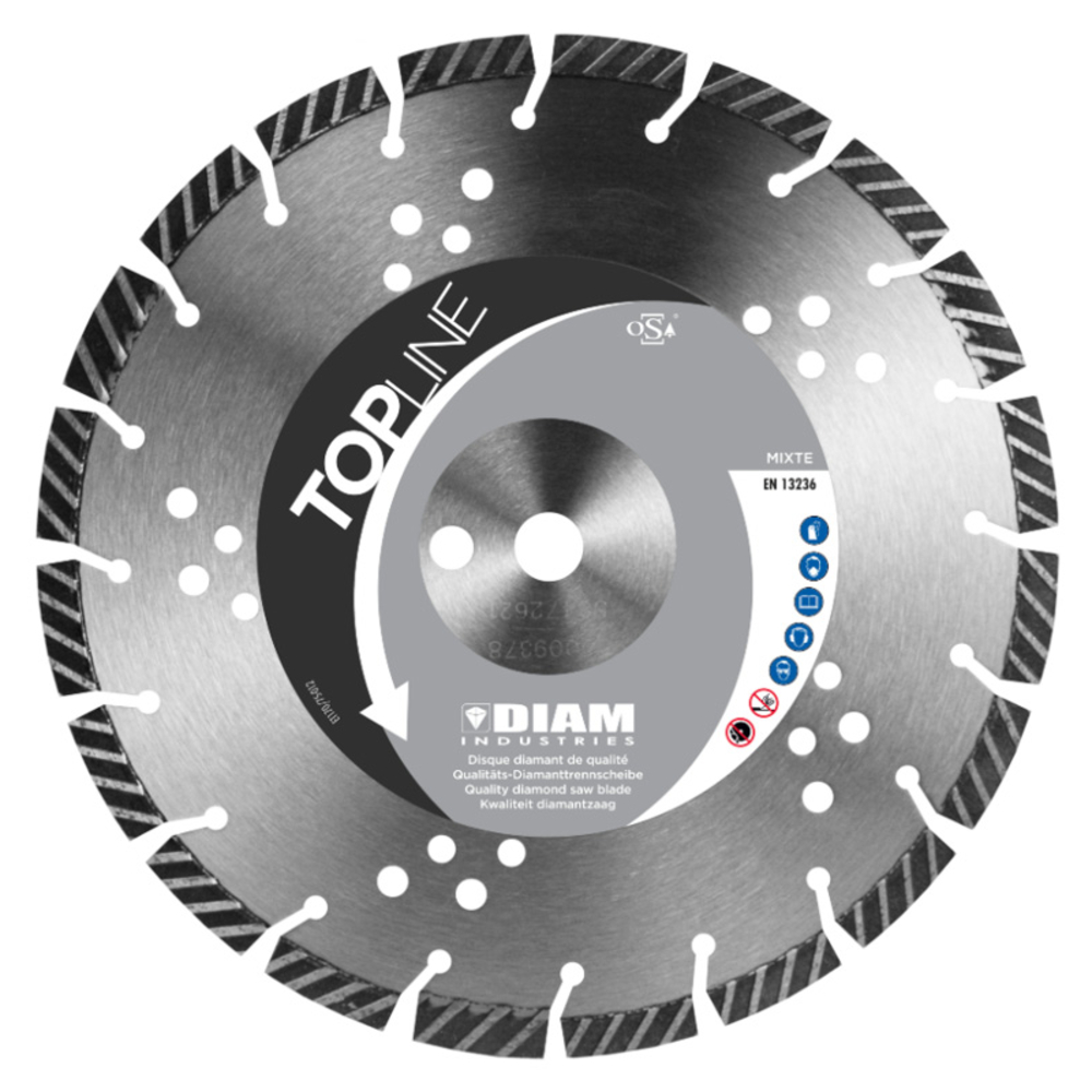 DISQUE DIAMANT MIXTE MX90 Ø350 MM ALÉSAGE 20MM ACIER/BÉTON/ASPHALTE DIAM INDUSTRIE 470710