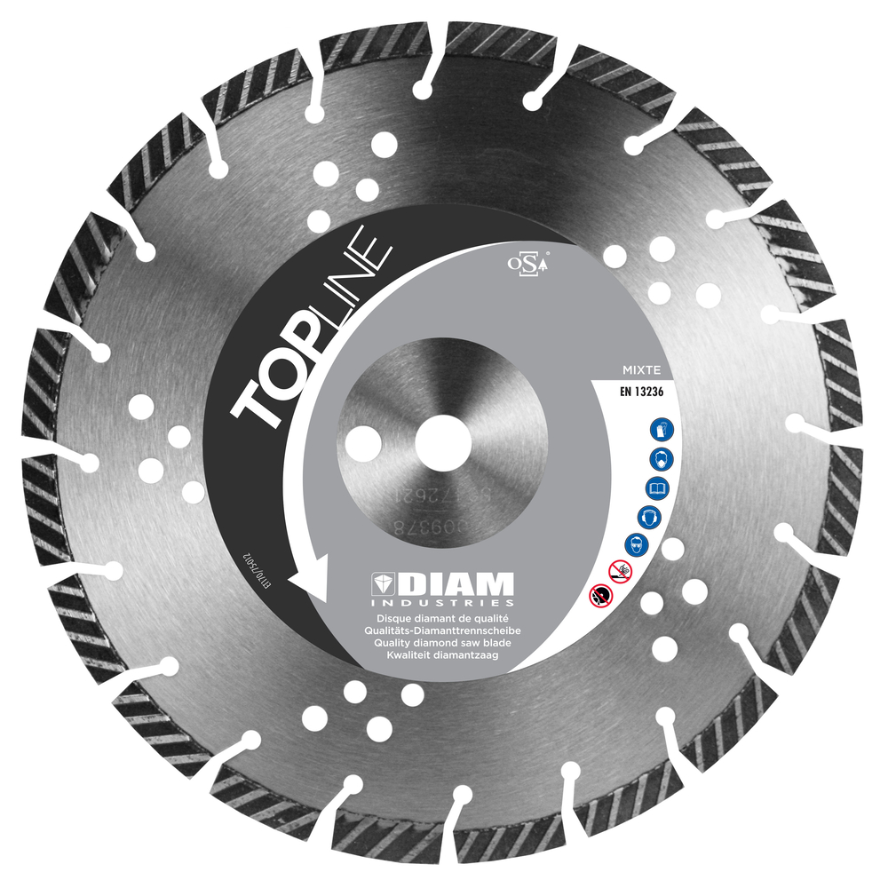 DISQUE DIAMANT MIXTE MX90 Ø450 MM ALÉSAGE 25 ACIER/BÉTON/ASPHALTE DIAM INDUSTRIE 470719