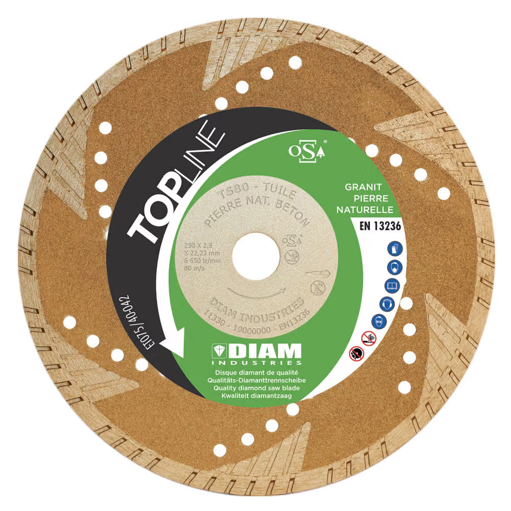 Disque diamant D230/22,23mm granit et pierres naturelles DIAM INDUSTRIES - TS80230/22