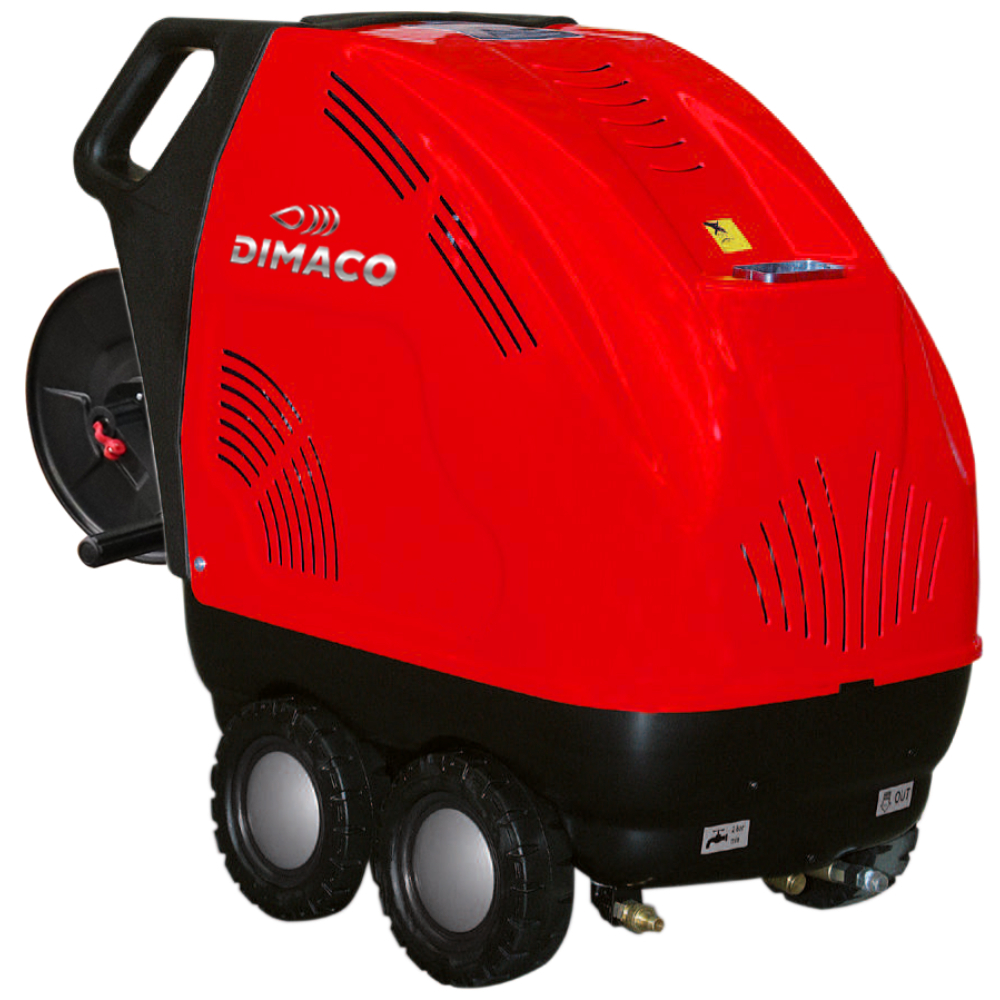 Nettoyeur HP DIMACO électrique eau chaude 1260 l/h 200 b 10 CV avec Enrouleur - DIMACO - DIMACTION21200HWE