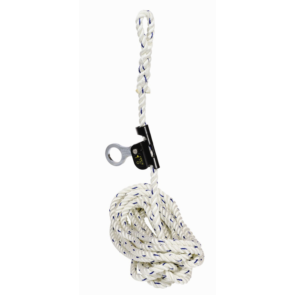 ANTICHUTE COULISSANT DELTA PLUS AVEC SUPPORT D'ASSURAGE EN CORDE TORONNEE - 10 M / Ø12MM - AN063/10