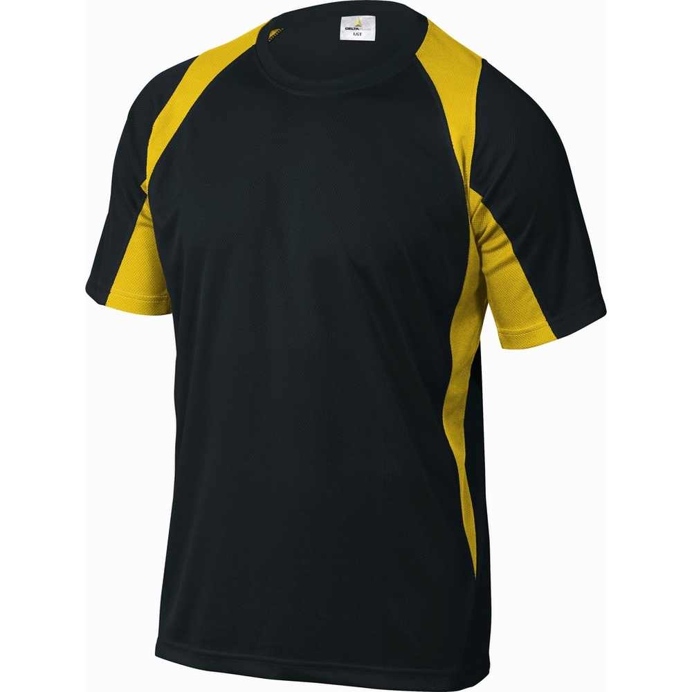TEE-SHIRT DELTA PLUS 100% POLYESTER NOIR / JAUNE -BALINJ0