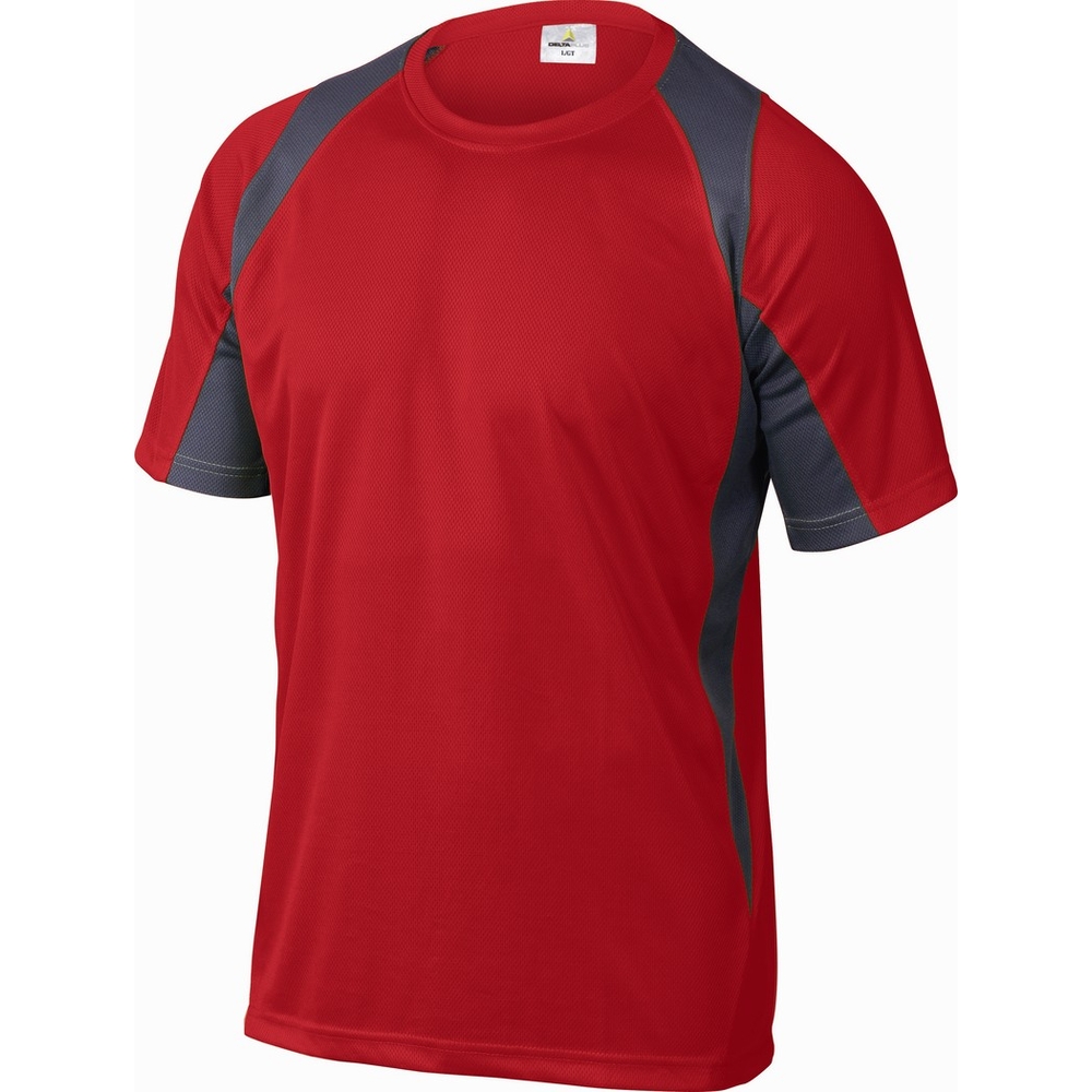 TEE-SHIRT DELTA PLUS 100% POLYESTER ROUGE / GRIS -BALIRG0