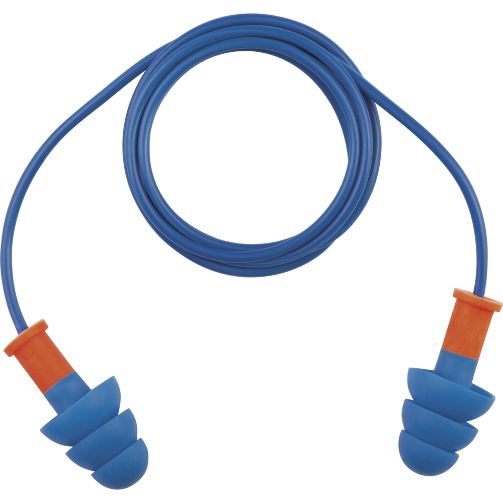 BOITE DE 50 PAIRES DE BOUCHONS D'OREILLE REUTILISABLES EN TPR DELTA PLUS - CONICFIRDE050BL