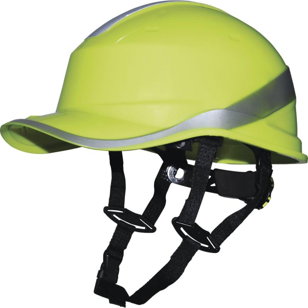 Casque de chantier JAUNE DIAMOND V UP casquette baseball serrage rotor DELTA PLUS DIAM5UPJAFL