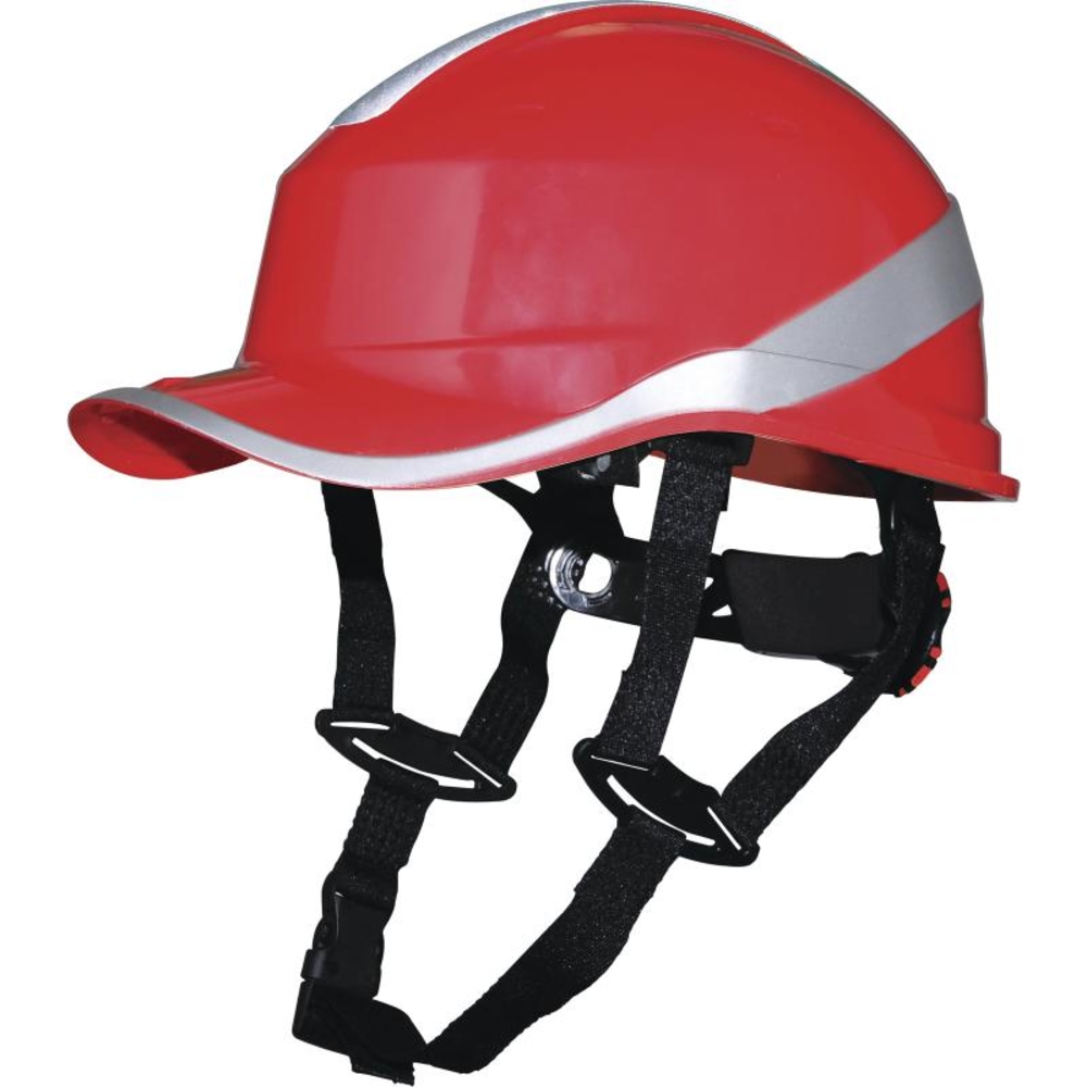 Casque de chantier ROUGE DIAMOND V UP forme casquette baseball serrage rotor DELTA PLUS - DIAM5UPROFL