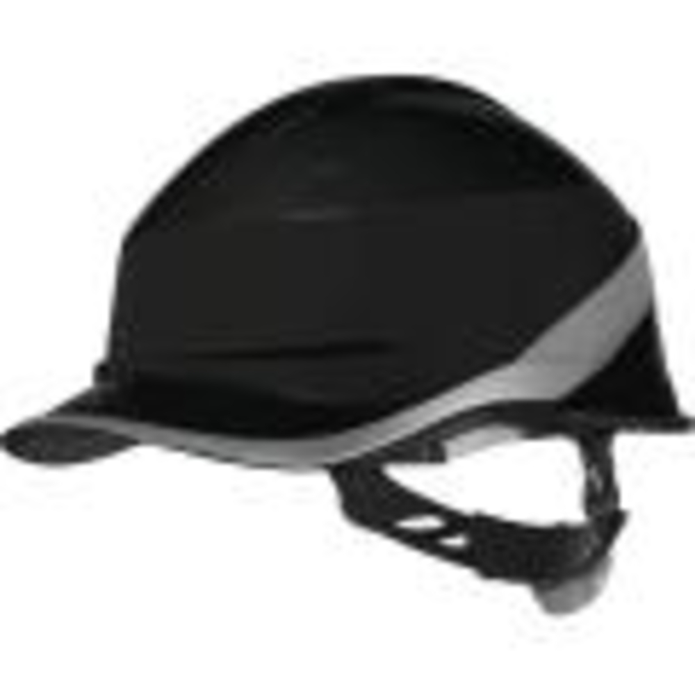 Casque de chantier noir ventilé forme casquette baseball - serrage rotor DELTA PLUS - D020DIAM6WTR0