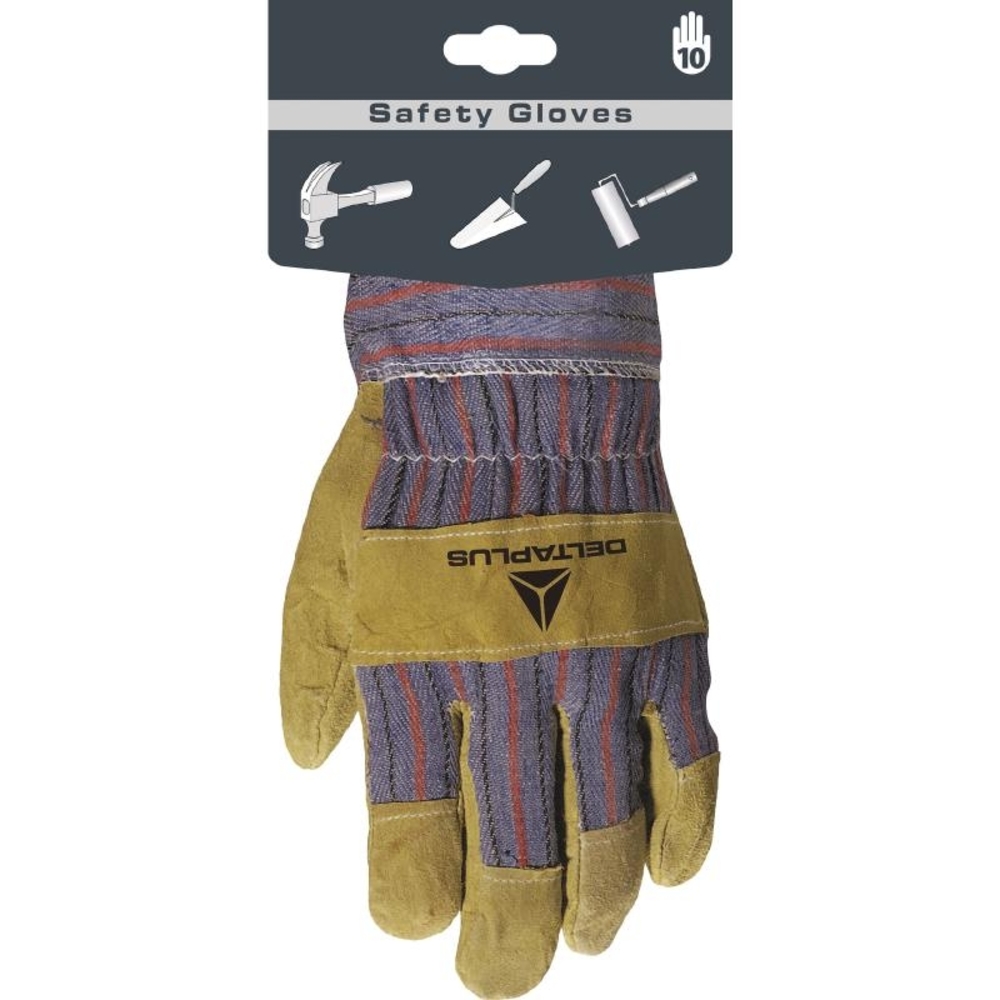 GANTS DELTA PLUS DOCKER CROUTE BOVIN TOILE TAILLE 10 - DPDC10310