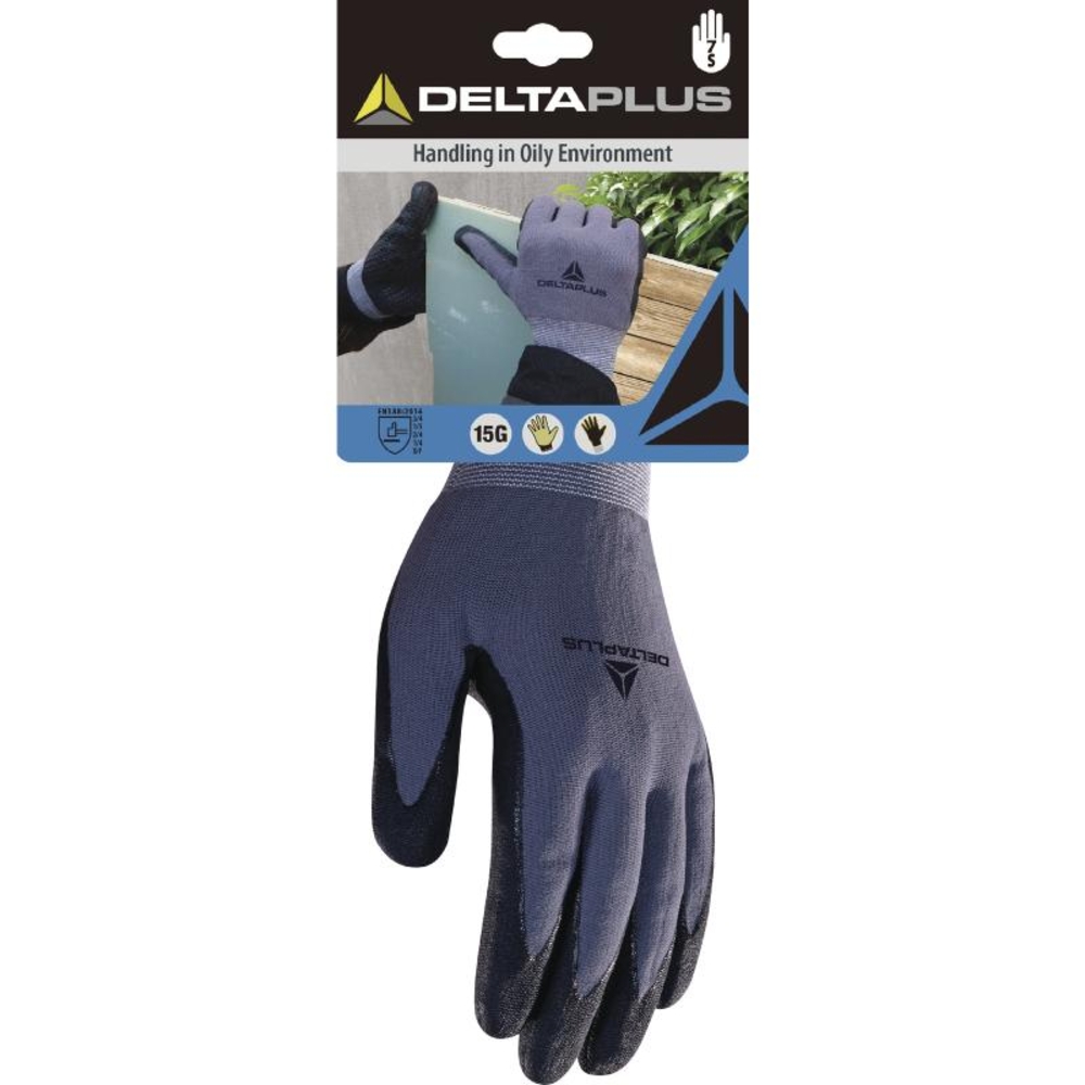 Gant tricot polyamide spandex - paume nitrile/pu + picots DELTA PLUS - D020DPVE7270