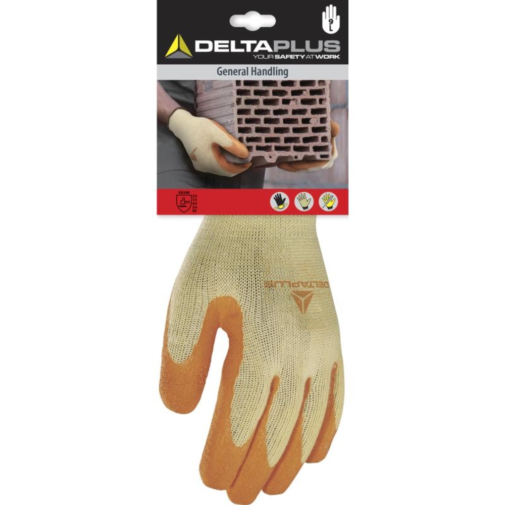 GANTS DELTA PLUS TRICOT POLYCOTON - PAUME ENDUITE LATEX - DPVE730OR0