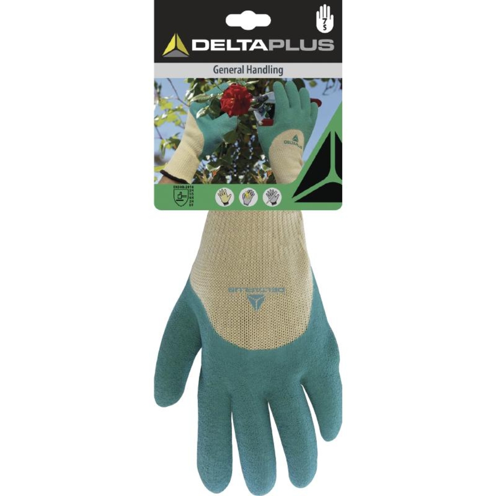 GANTS DELTA PLUS TRICOT POLYCOTON - ENDUCTION LATEX PAUME, DOIGTS ET MI-DOS - DPVV831VE0