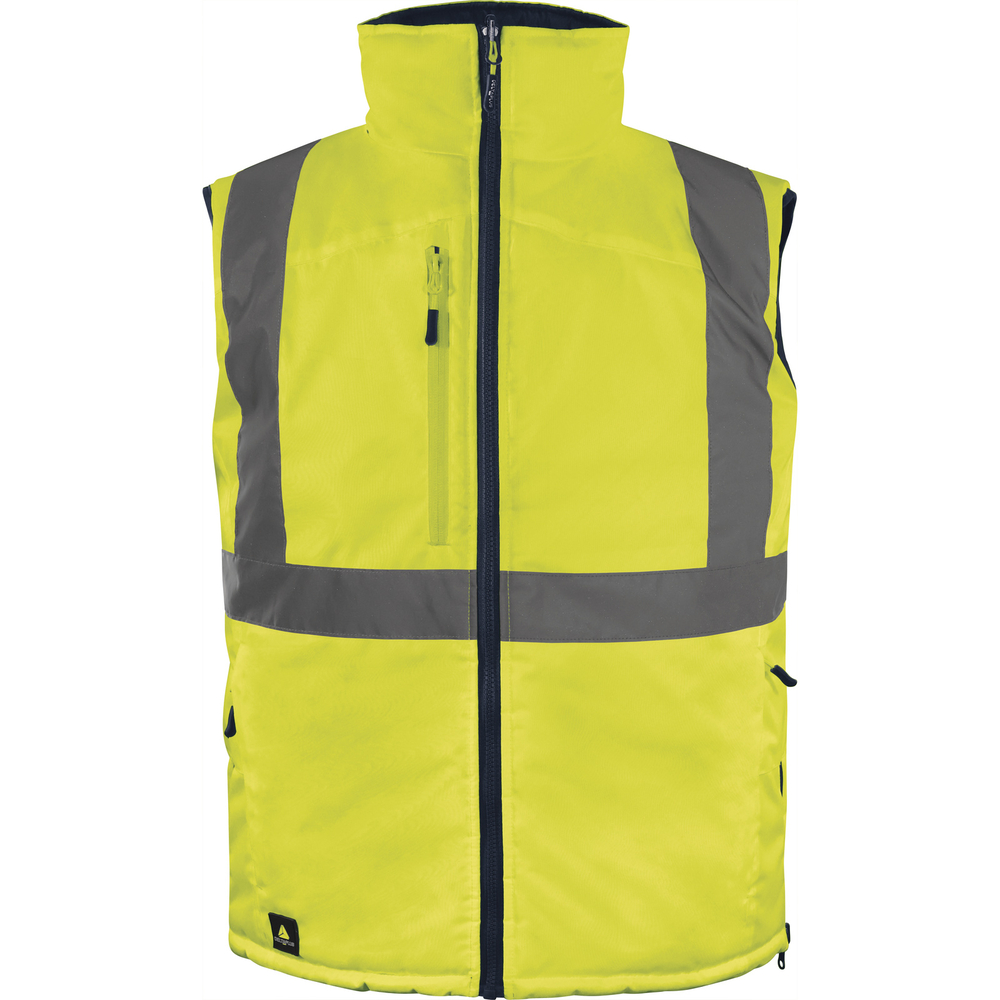 GILET CHAUD HAUTE VISIBILITÉ RÉVERSIBLE POLYESTER OXFORD ENDUIT PU DELTA PLUS - FIDJ3HVJA