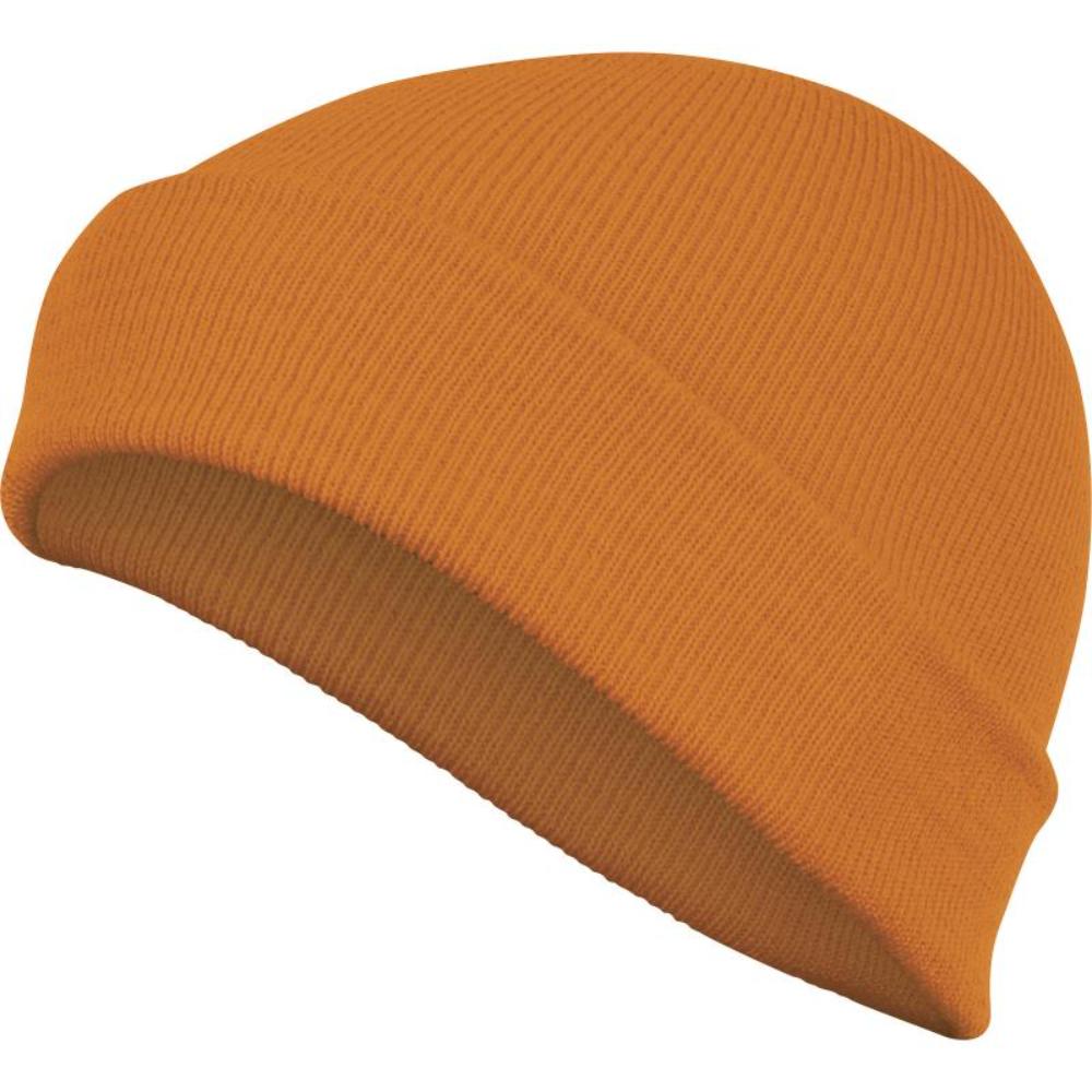 Bonnet orange fluo double épaisseur tricot acrylique DELTA PLUS - JURAORTU