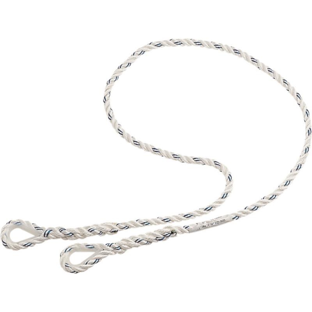 LONGE CORDE TORONNEE Diam. 12, 2 BOUCLES COSSEES - LONGUEUR 1 M 50 DELTA PLUS- LO007150