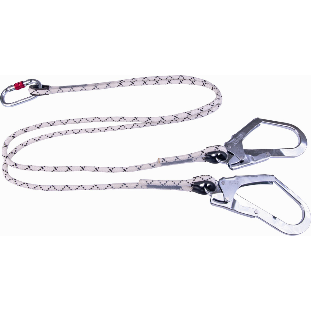DOUBLE LONGE CORDE TRESSÉE Ø 10.5 mm LONGUEUR 1M50 DELTA PLUS + 1 AM002 + 2 AM022 - LO147150CDD