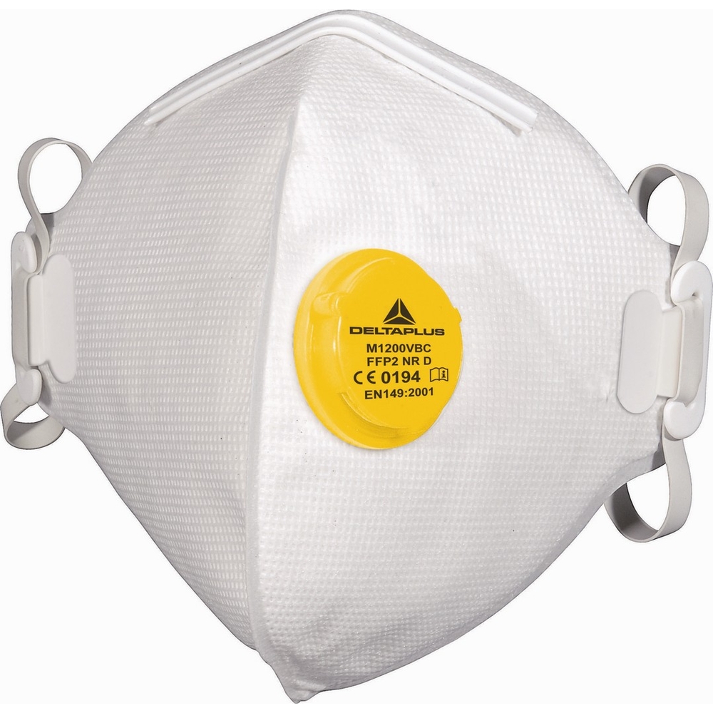 Boîte de 10 pièces faciales filtrantes FFP2 en fibre synthétique non tissée DELTA PLUS -M1200VBC