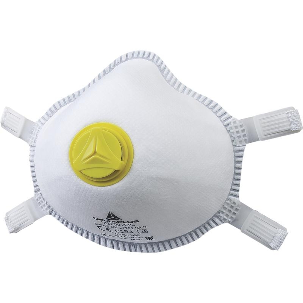 Boîte de 5 pièces faciales filtrantes FFP2 en fibre synthétique non tissée DELTA PLUS - M1200VCPL