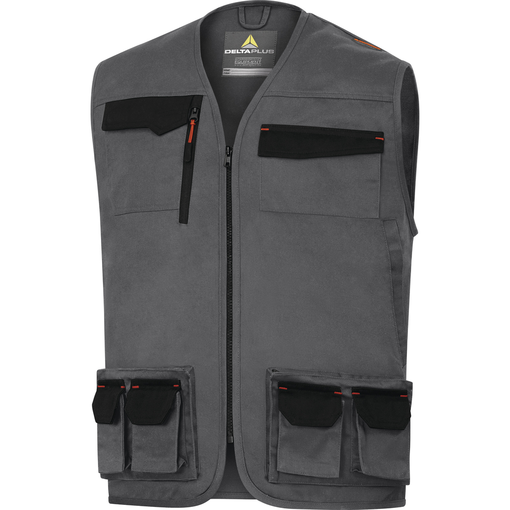 GILET DE TRAVAIL DELTA PLUS MACH2 GRIS ORANGE - M2GI3GO0