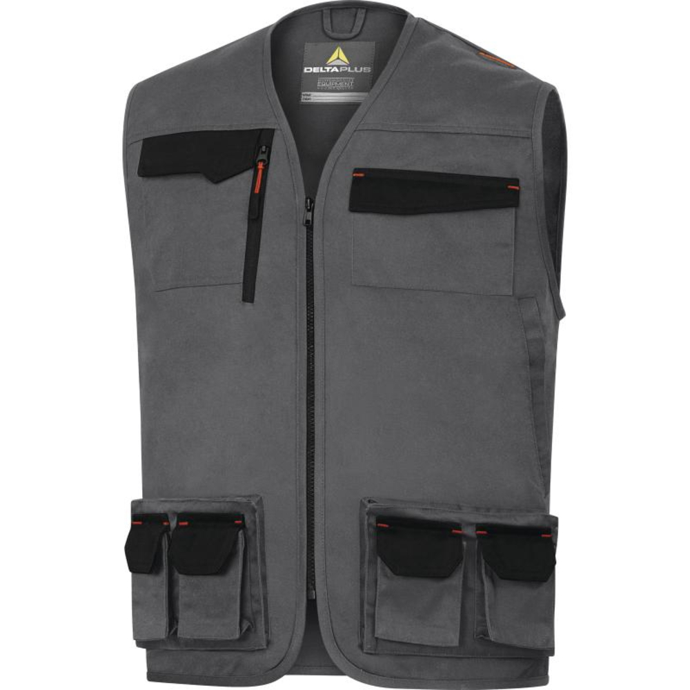 GILET DE TRAVAIL DELTA PLUS MACH2 GRIS ORANGE - M2GI3GO0