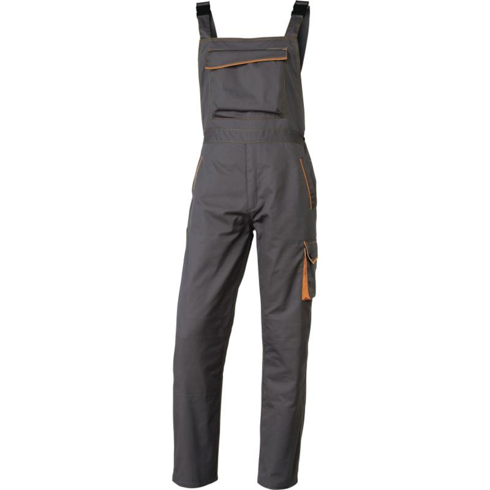 SALOPETTE DE TRAVAIL DELTA PLUS PANOSTYLE POLYESTER COTON GRIS / ORANGE- M6SALGO0
