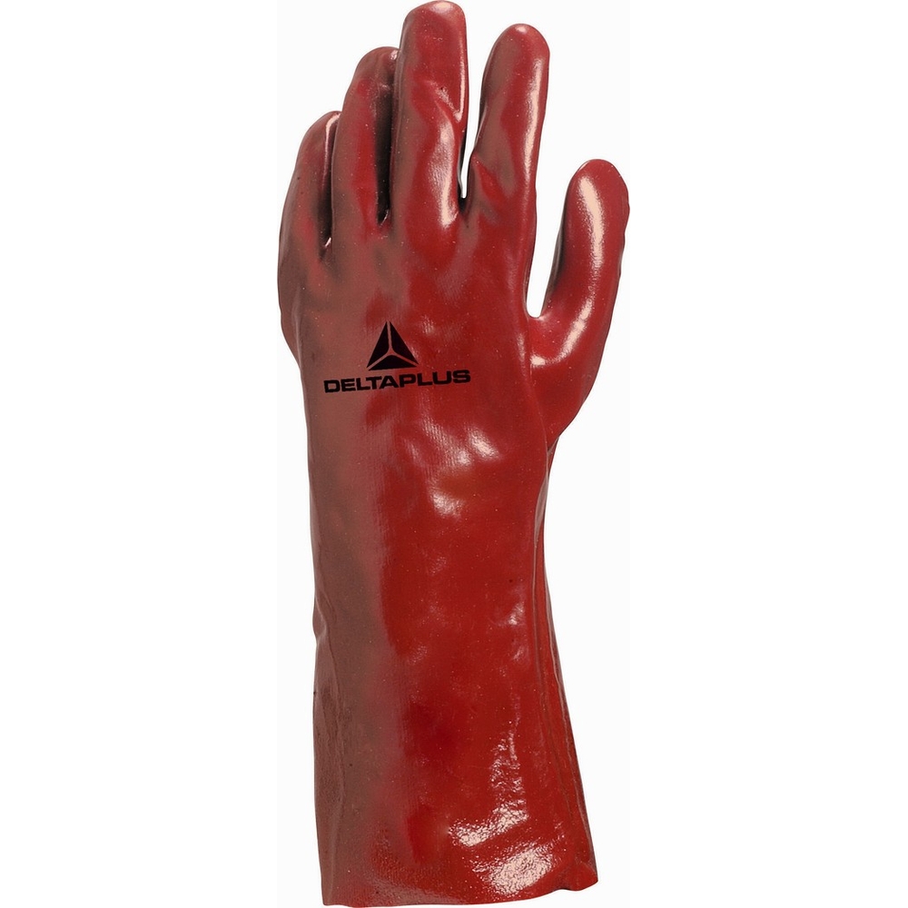 GANT POUR LA MANIPULATION DES PRODUITS CHIMIQUES PVC ROUGE L 35 CM TAILLE 10 -PVC733510 DELTA PLUS