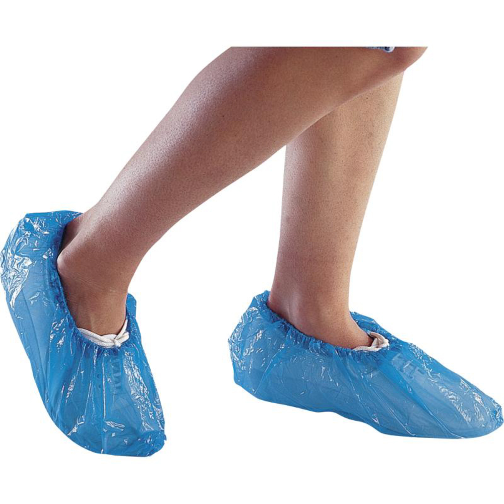 50 PAIRES DE SURCHAUSSURES VISITEUR POLYETHYLENE BLEU DELTA PLUS -SURCHPE