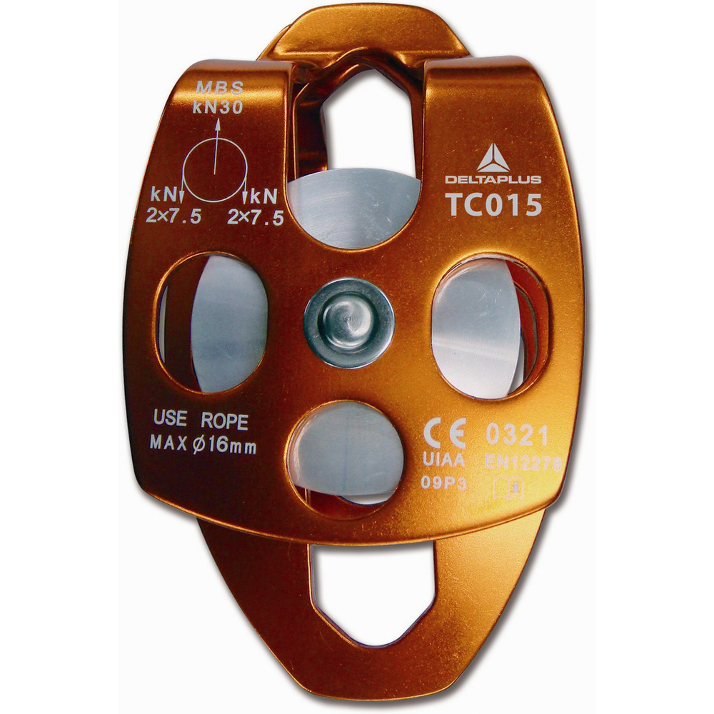 DOUBLE POULIE À FLASQUES OSCILLANTES DELTA PLUS EN ALUMINIUM - TC015