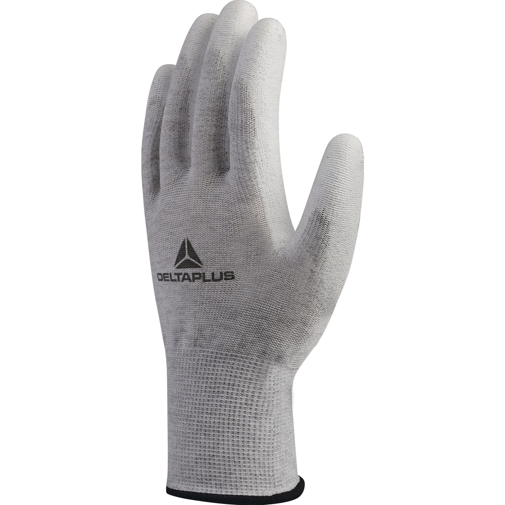 Gant antistatique tricot polyester/carbone - paume enduite pu DELTA PLUS - D020VE702PESD0