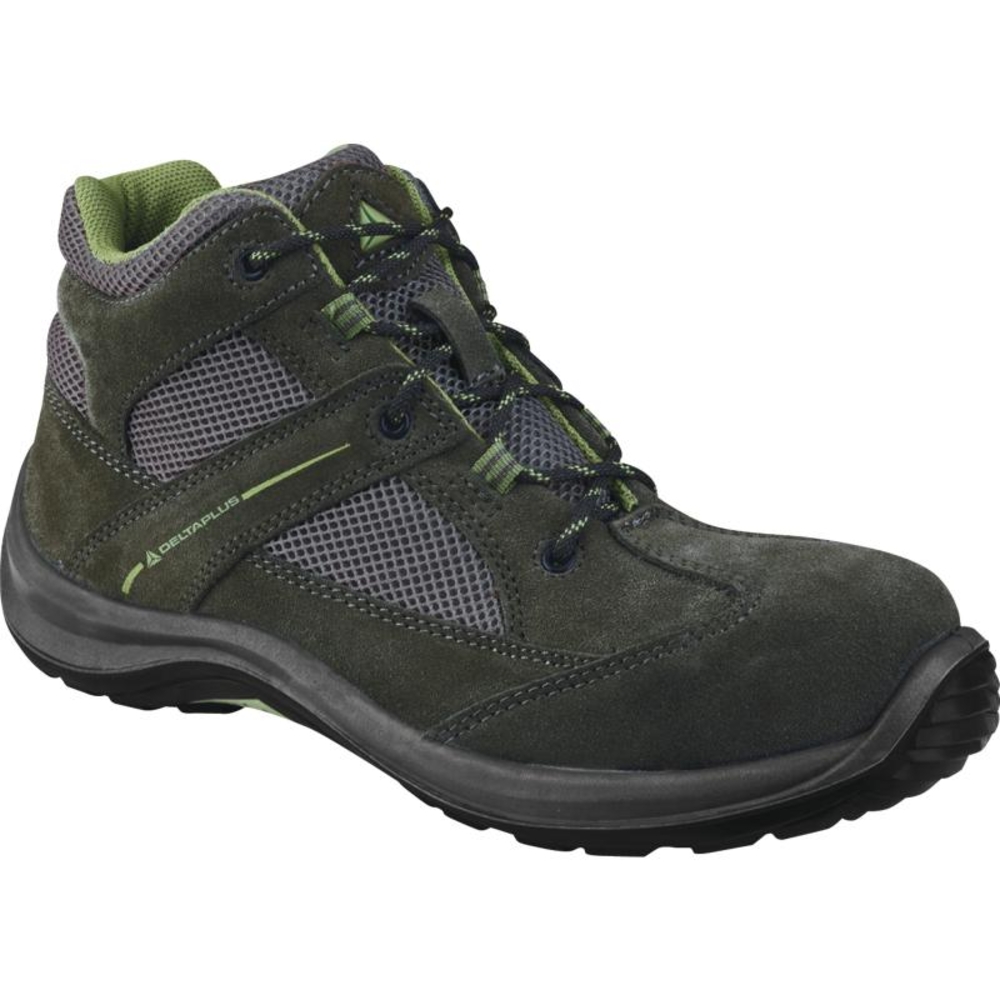 CHAUSSURES HAUTES CUIR CROUTE VELOURS ET MESH GRIS/ VERT DELTA PLUS- VIRAGE S1P SRC - VIRAGSPGV0
