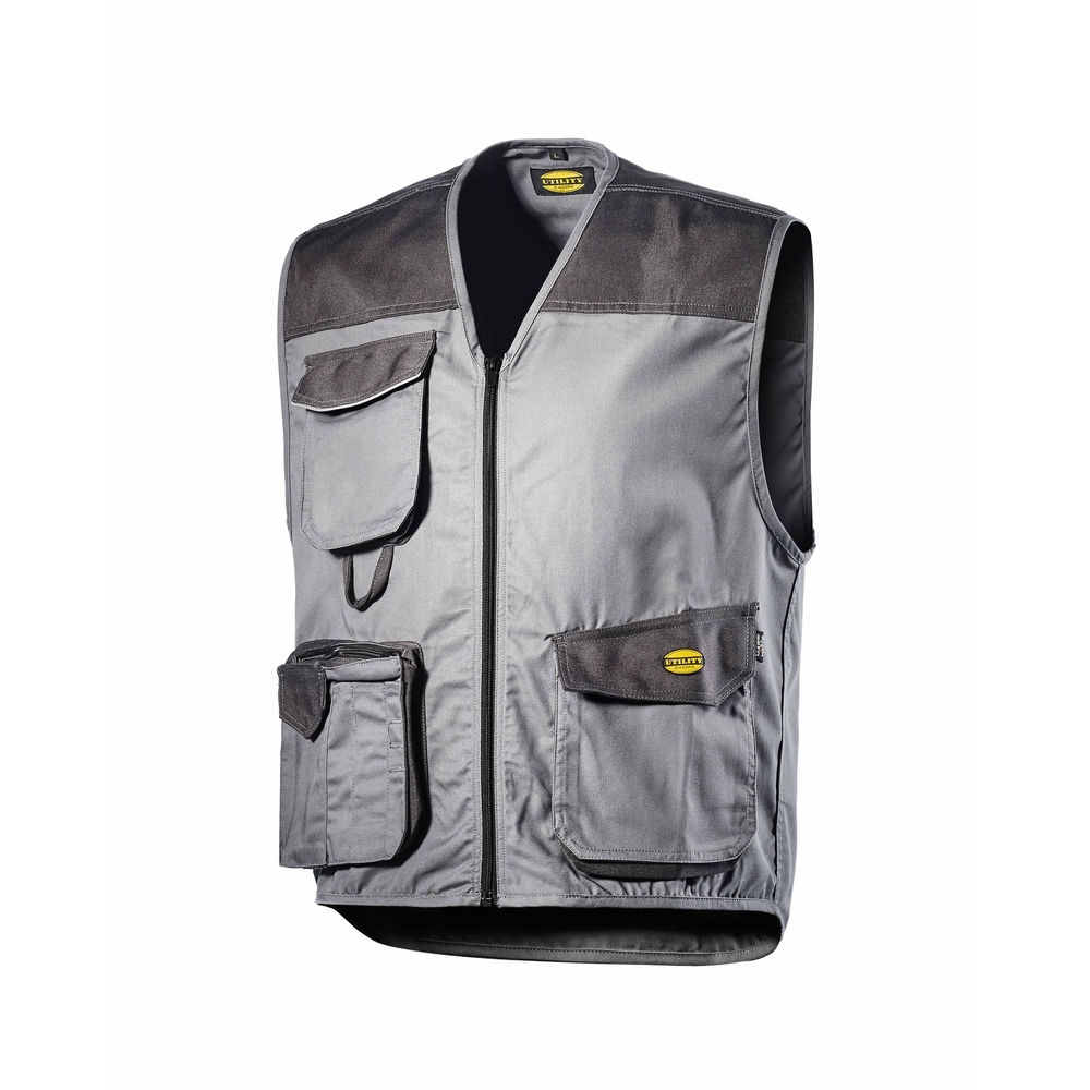 GILET DIADORA 3 POCHES GRIS MÉTAL MOVER POLY - 160302 75070