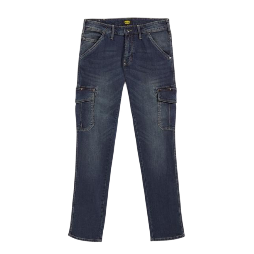 JEANS DIADORA STETCH DENIM STONE-WASHED 6 POCHES BLEU DELAVE - 172115 C62070