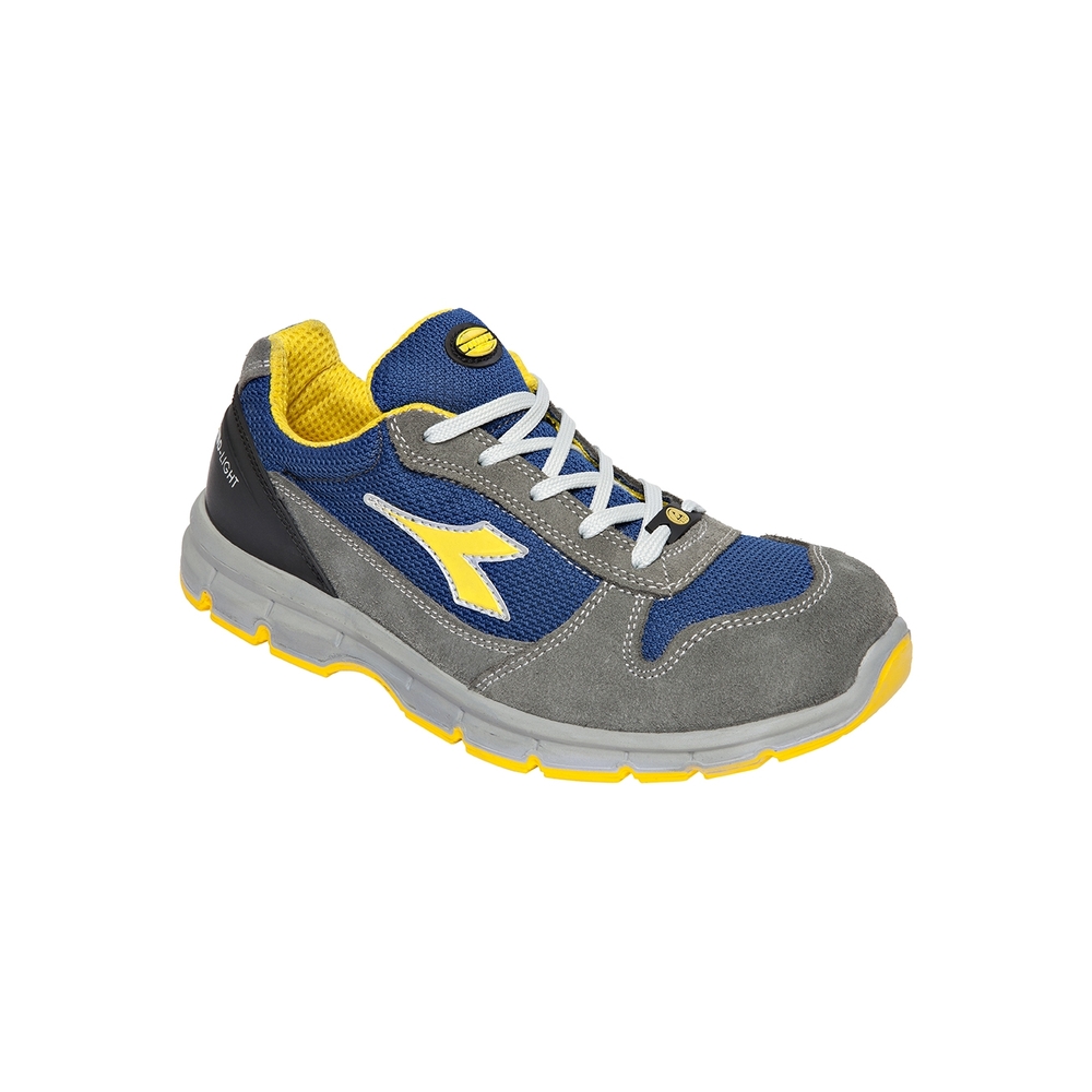CHAUSSURE DE SECURITE BASSE DIADORA LOW RUN II TEXTILE S3 ESD SRC GRIS CHATEAU/BLEU ENSEIGNE - 175305 C4906