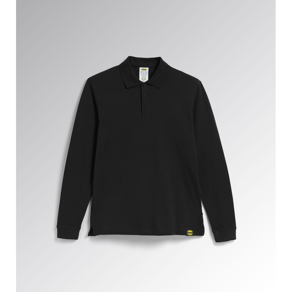 Polo de travail noir manche longue ML ATLANTIS ORGANIC - Diadora - 17795480013