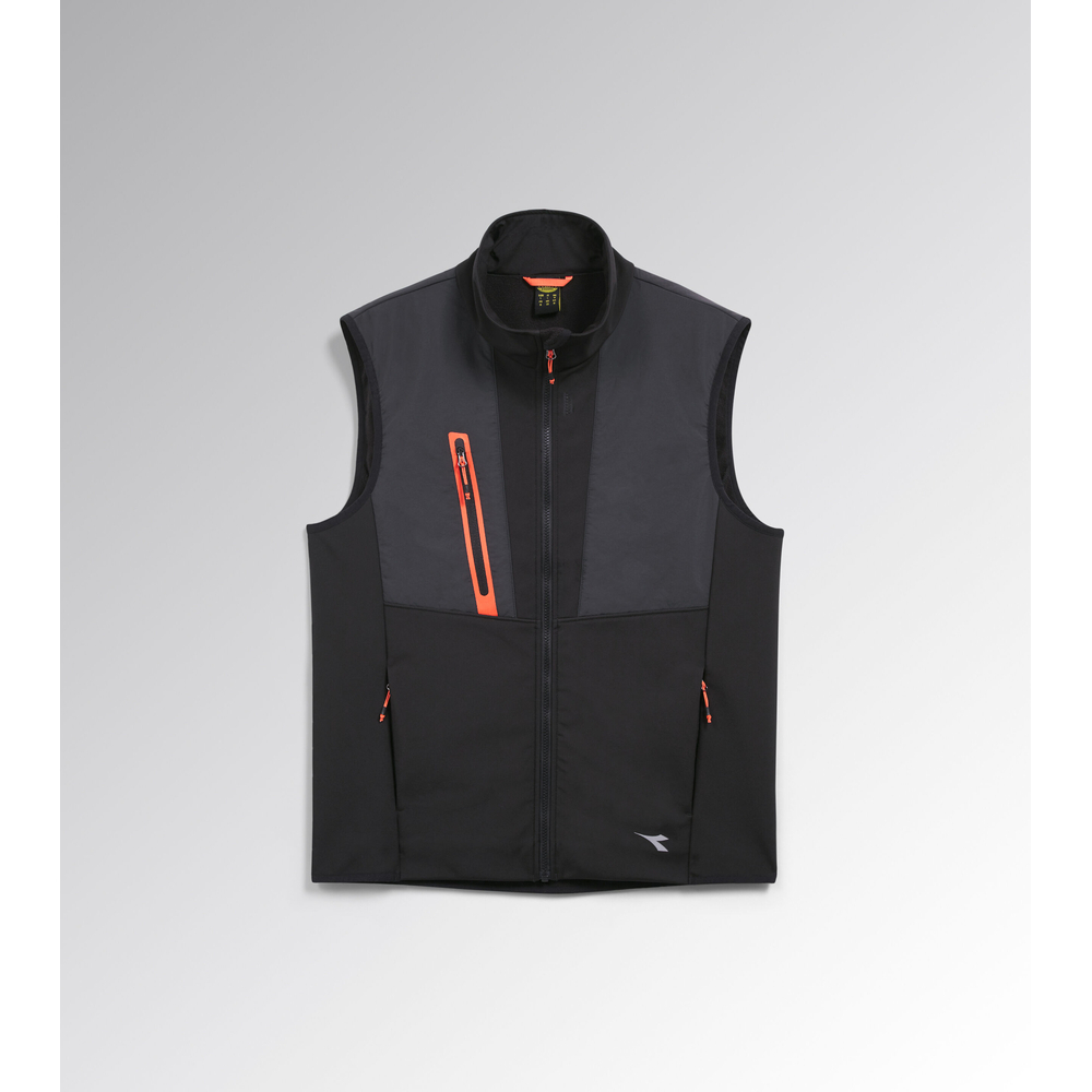 Gilet de travail gris foncé/noir VEST SOFTSHELL HYBRID - Diadora - 180066C8817