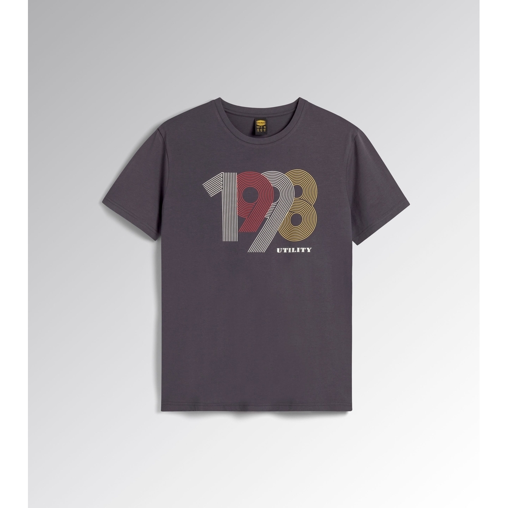 T-shirt gris foncé de travail manches courtes T-SHIRT GRAPHIC 1998 - Diadora - 18080475148