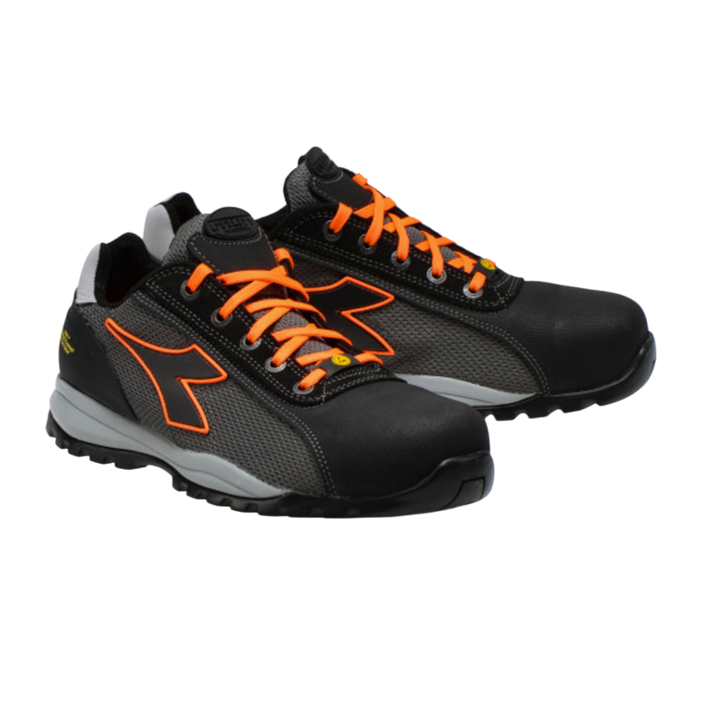 Chaussures de sécurité basses noir-orange DIADORA UTILITY GLOVE NET LOW PRO S1PL FO SR HRO ESD - 181122 C8321