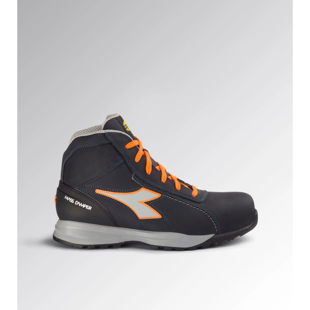 Chaussure de sécurité montante noire-orange DIADORA UTILITY GLOVE MDS MID S3S FO HRO SR - 181134C9545