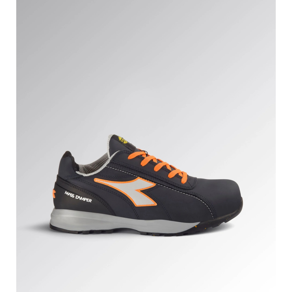 Chaussures de sécurité basse noire-orange DIADORA GLOVE MDS LOW S3S FO HRO SR - 181135C9545
